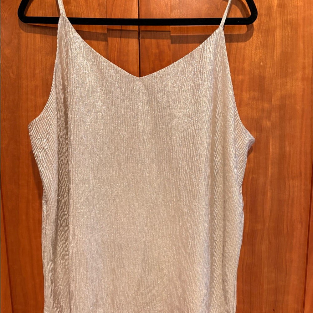 LOFT Shimmering Silver Camisole Top